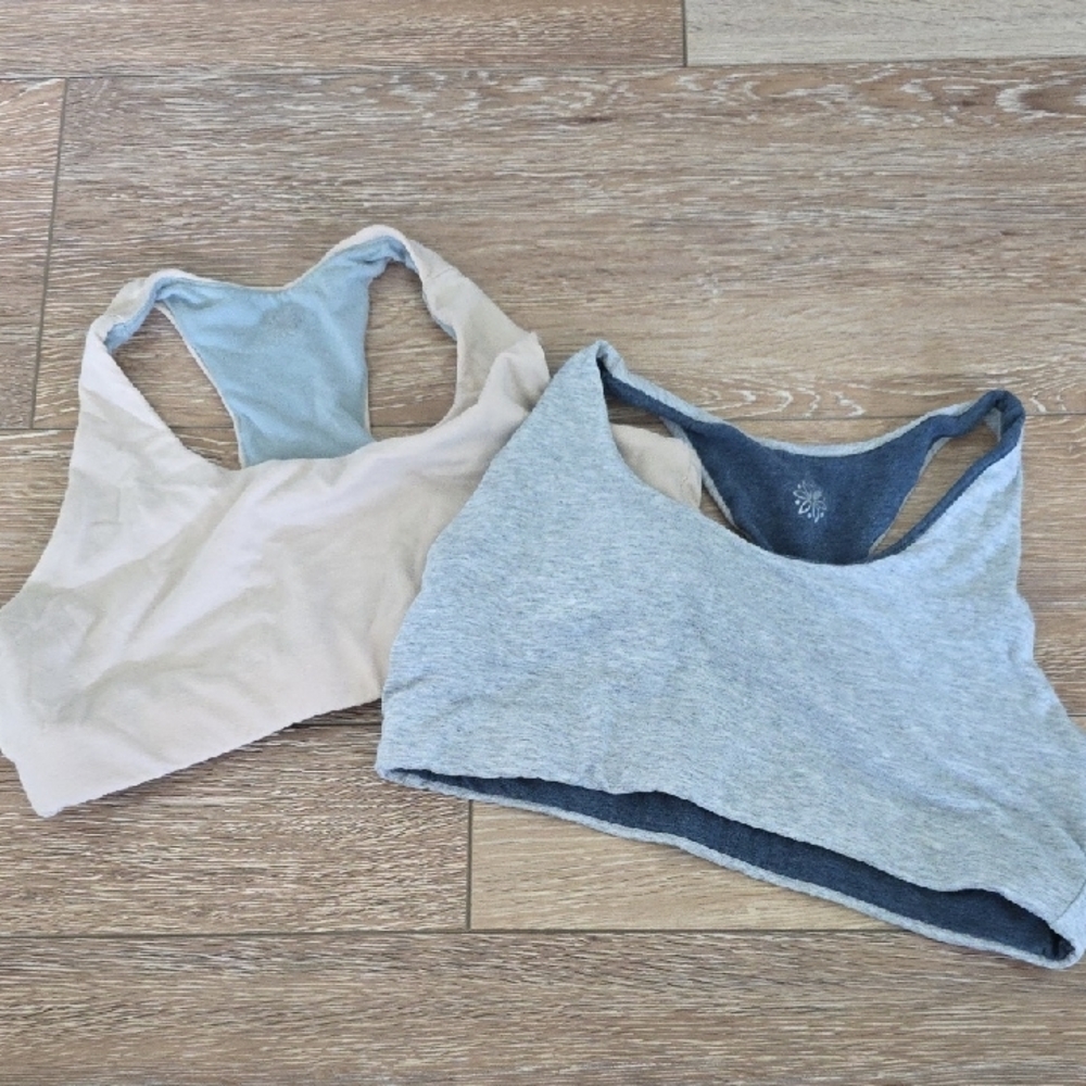 Kids' Sports Bra Set - Gray and Cream